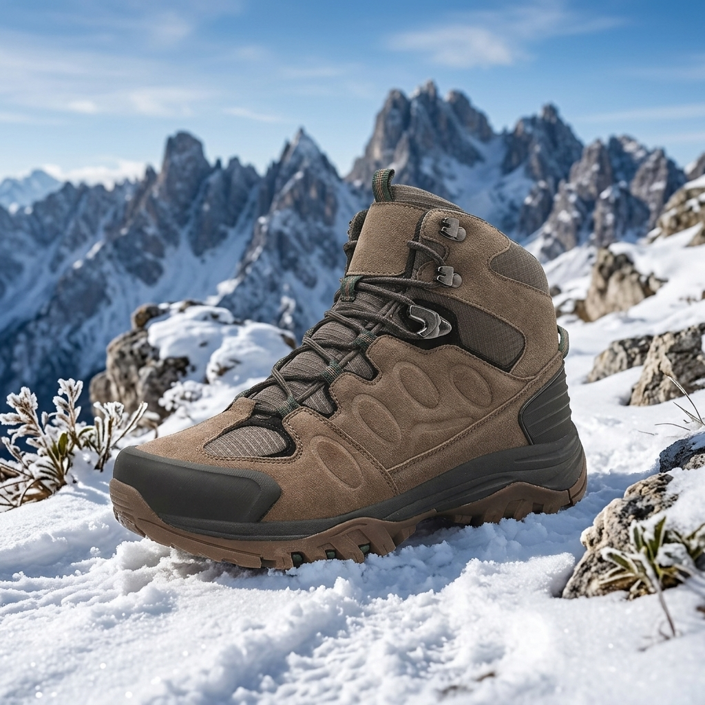Glacier Winter High-Top Boot on a snowy trail