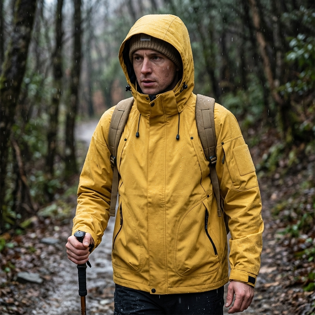 Stormshield Waterproof Jacket in the rain