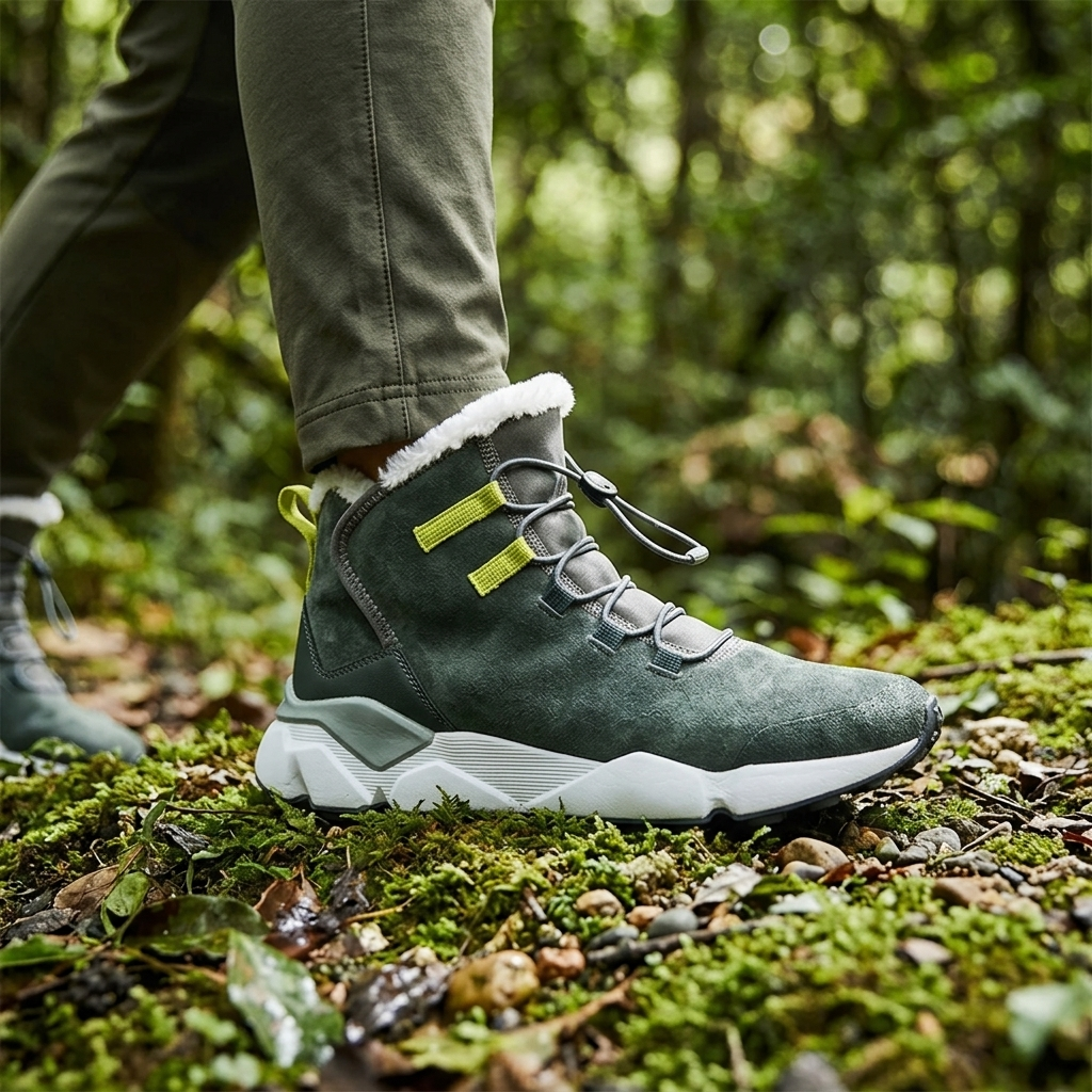 Terra Womens Leather Hiking Shoe on a forest trail