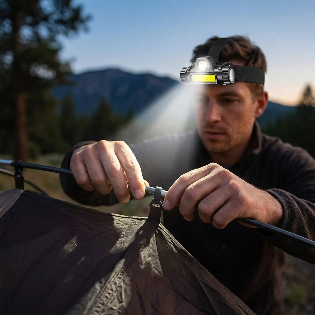 Beacon Motion Sensor Headlamp at camp