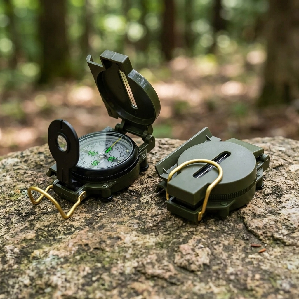 Scout Baseplate Compass on a trail map