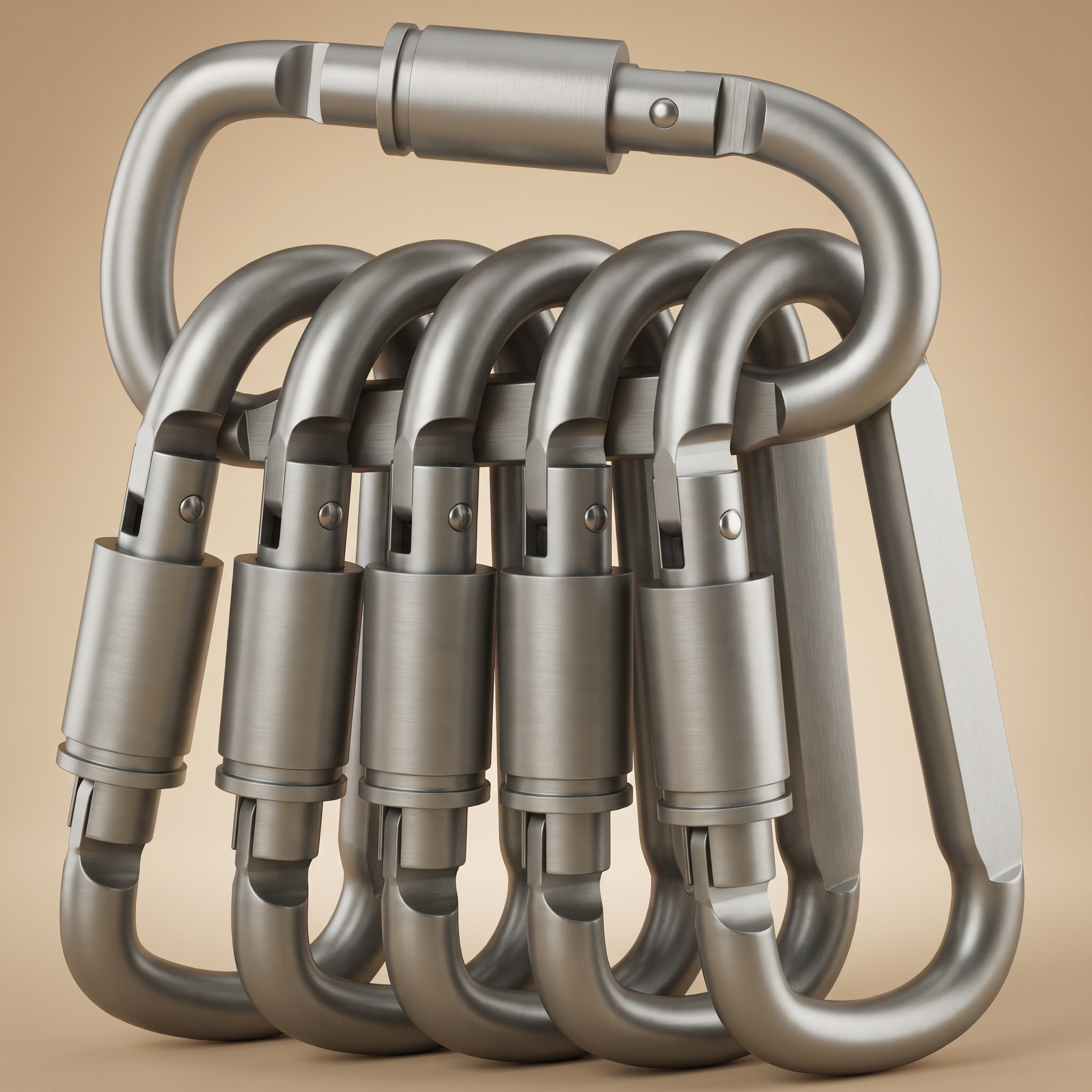 TrailClip Aluminium Carabiner Set in Grey