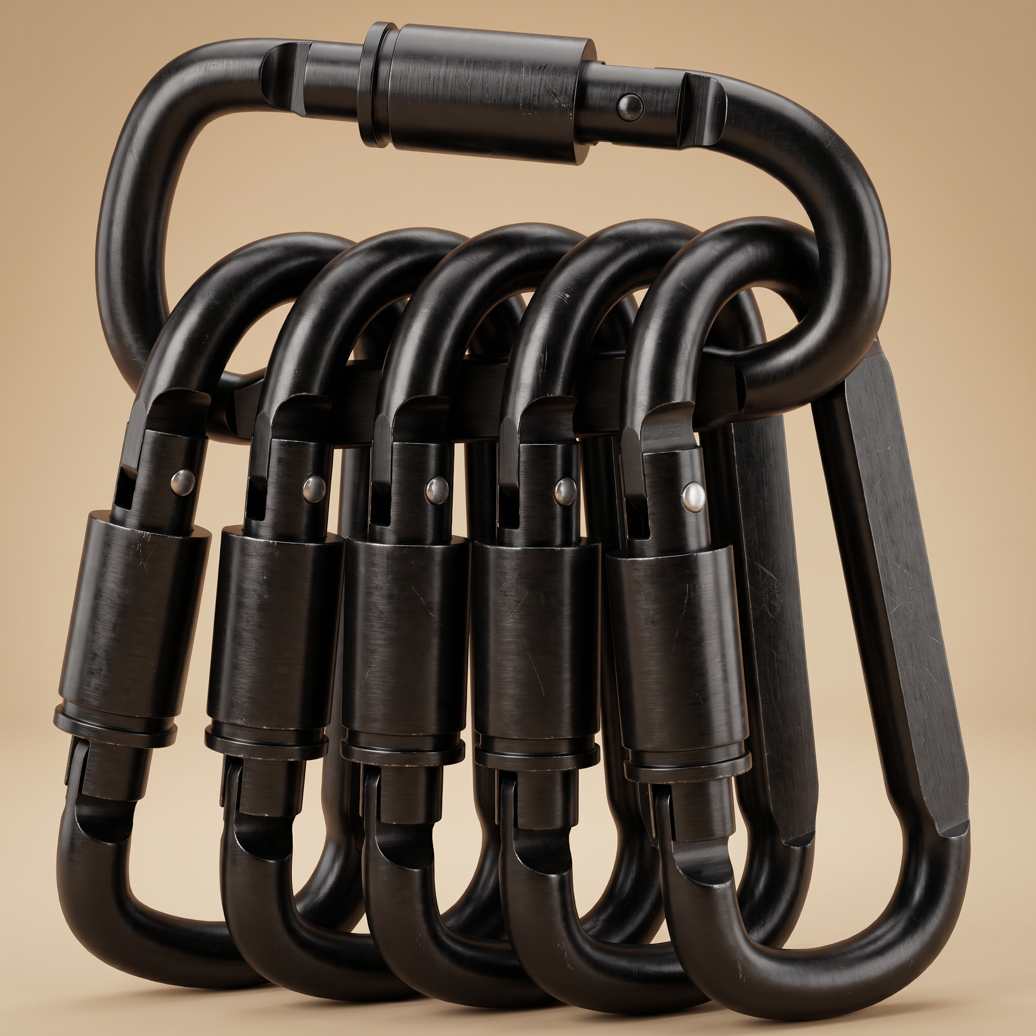 TrailClip Aluminium Carabiner Set in Black