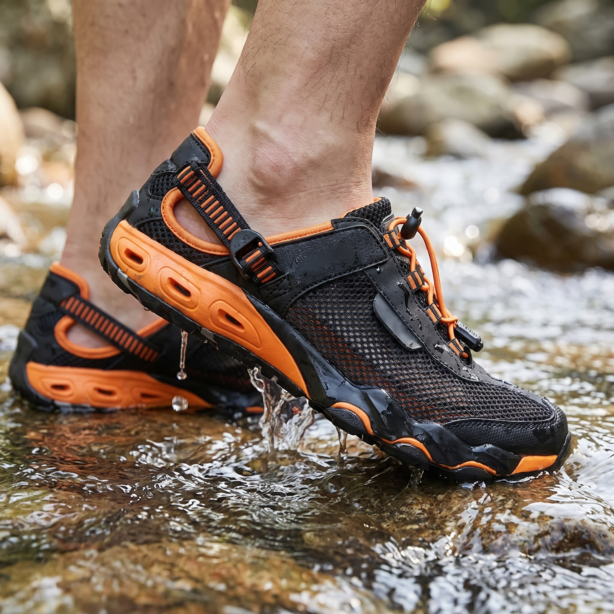 Rapids Quick-Dry Water Shoe crossing a stream