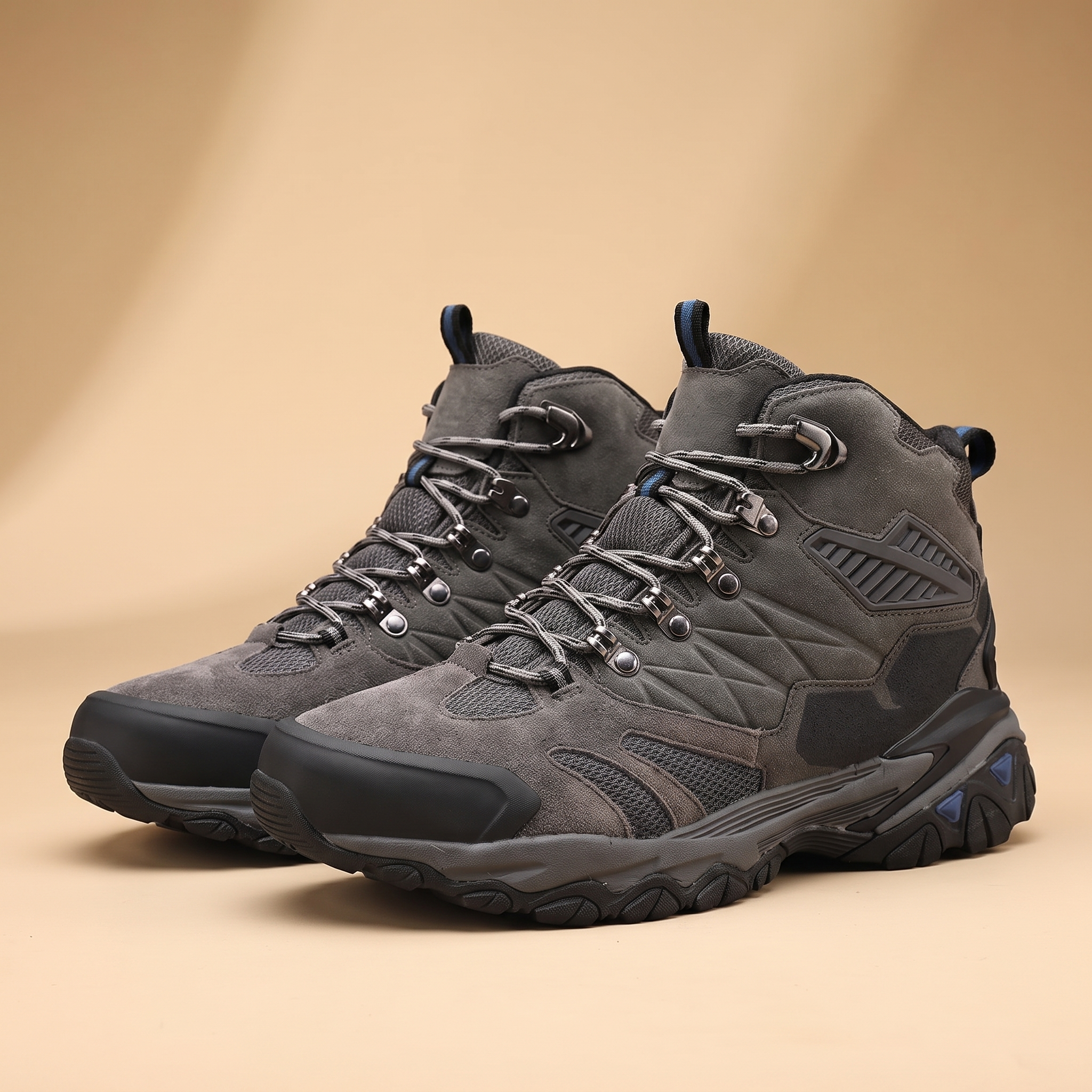 Sentinel Suede High-Top Winter Boots in Grey