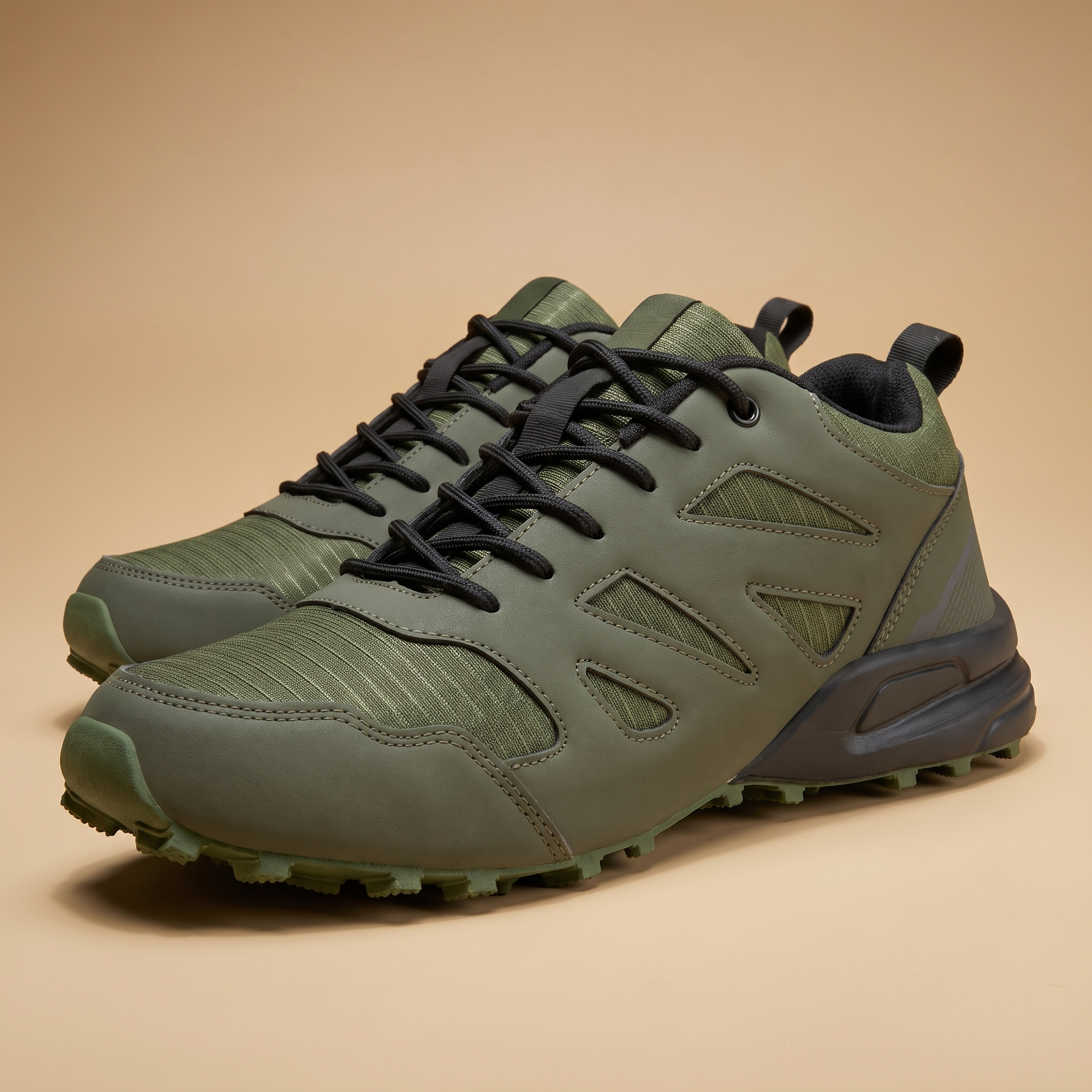 Torrent Waterproof Leather Hiking Shoes in Army Green