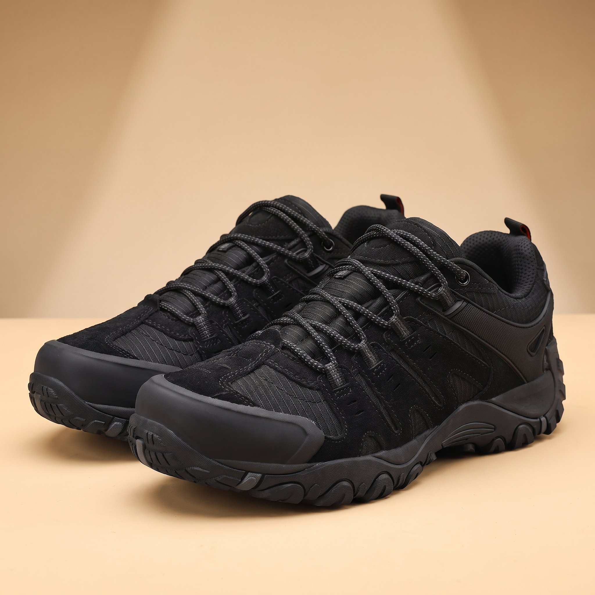 Bedrock Suede Trail Hiking Shoes in Black