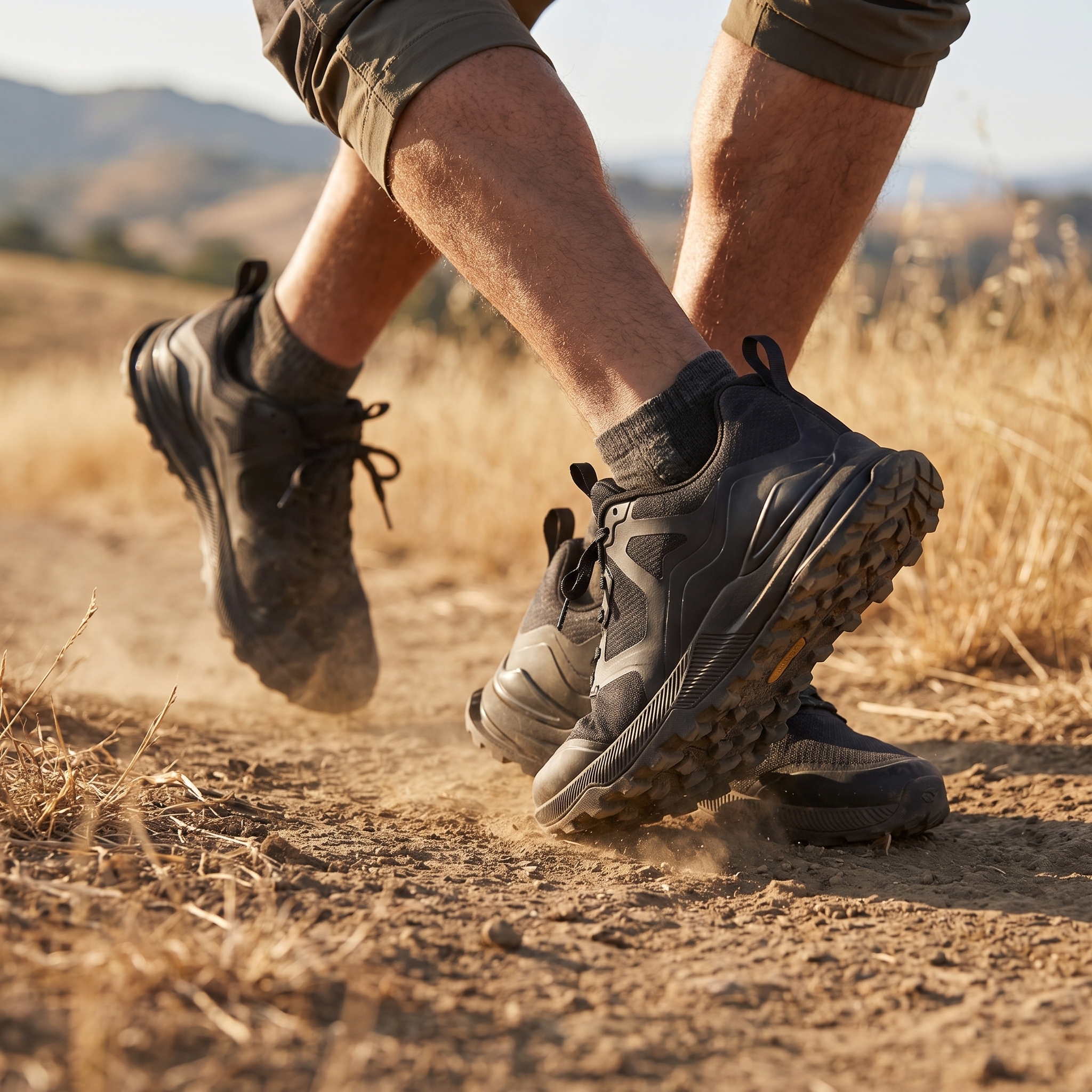 Voyager Lightweight Hiking Shoes worn on a countryside trail
