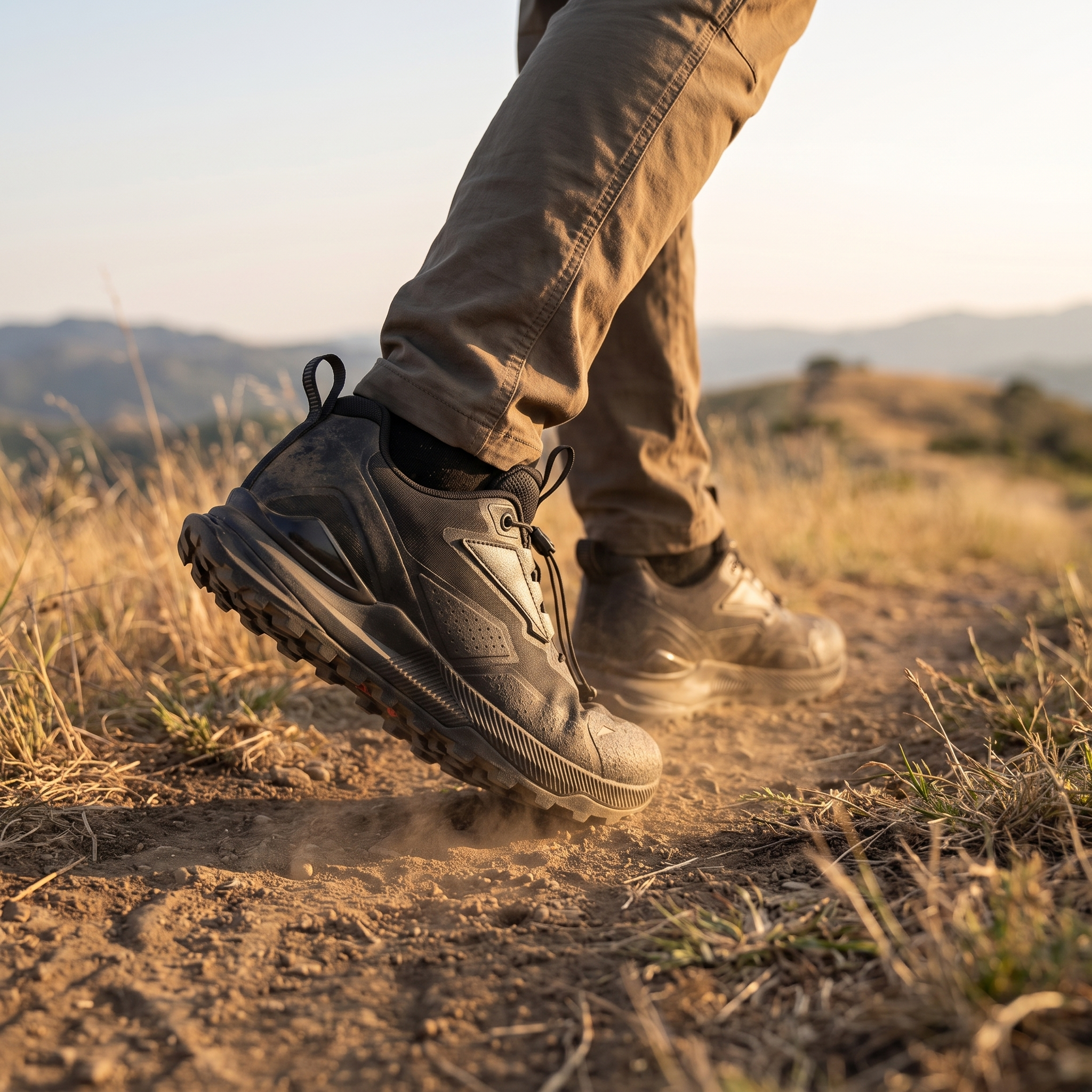 Cliff Lightweight Trail Hiking Shoes worn on a ridge trail