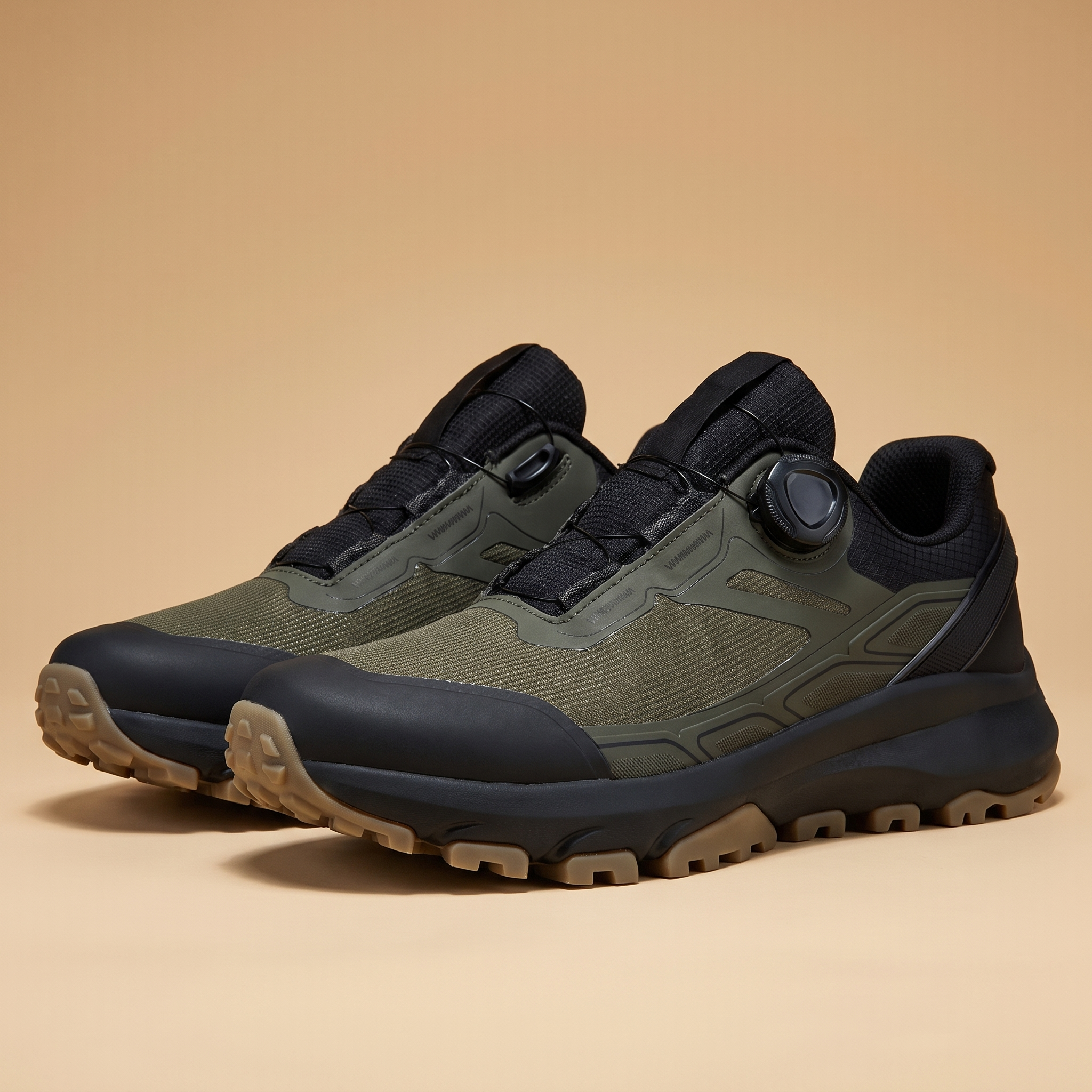 Vertex Quick-Lace Trail Hiking Shoes in Olive Green