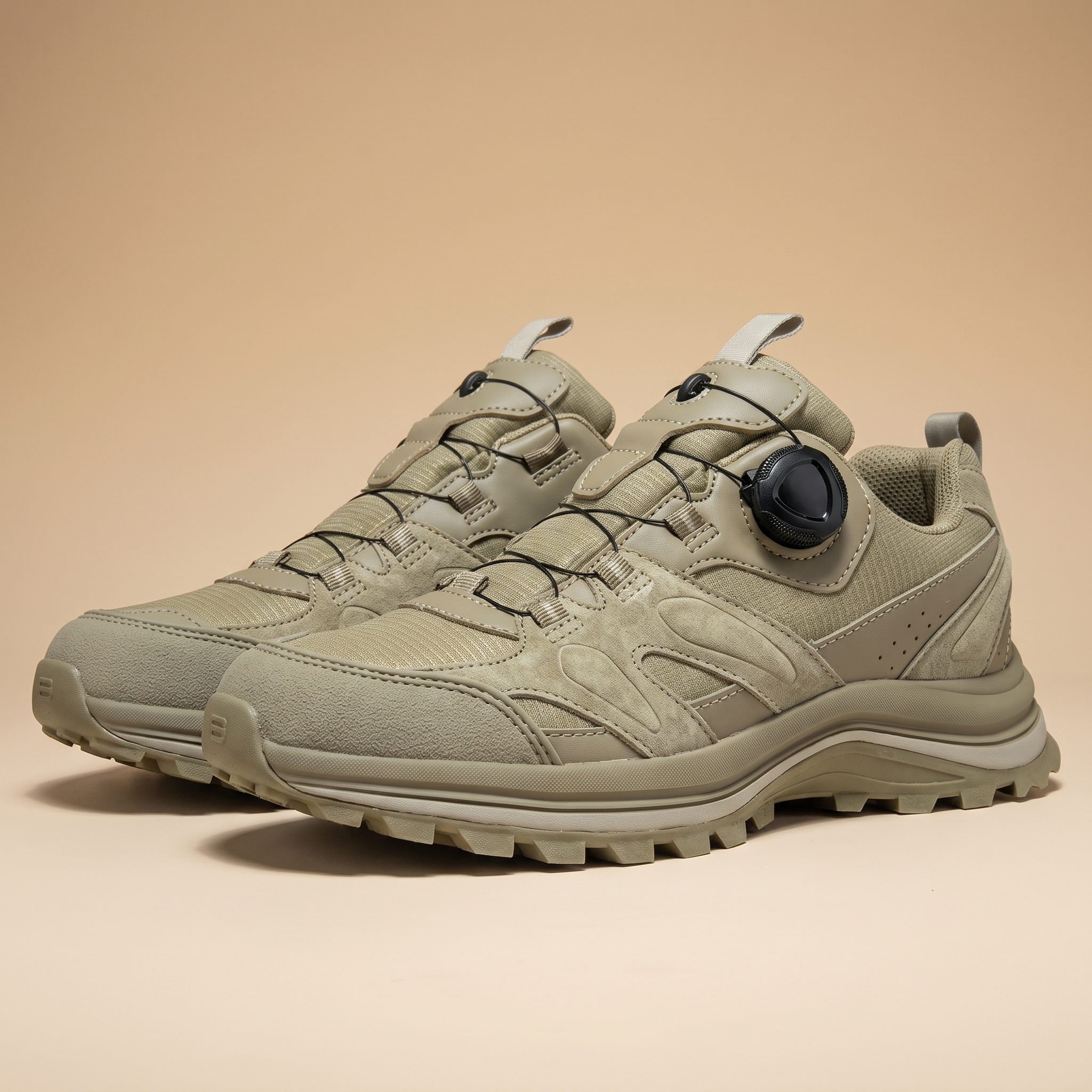 Vertex Quick-Lace Trail Hiking Shoes in Khaki