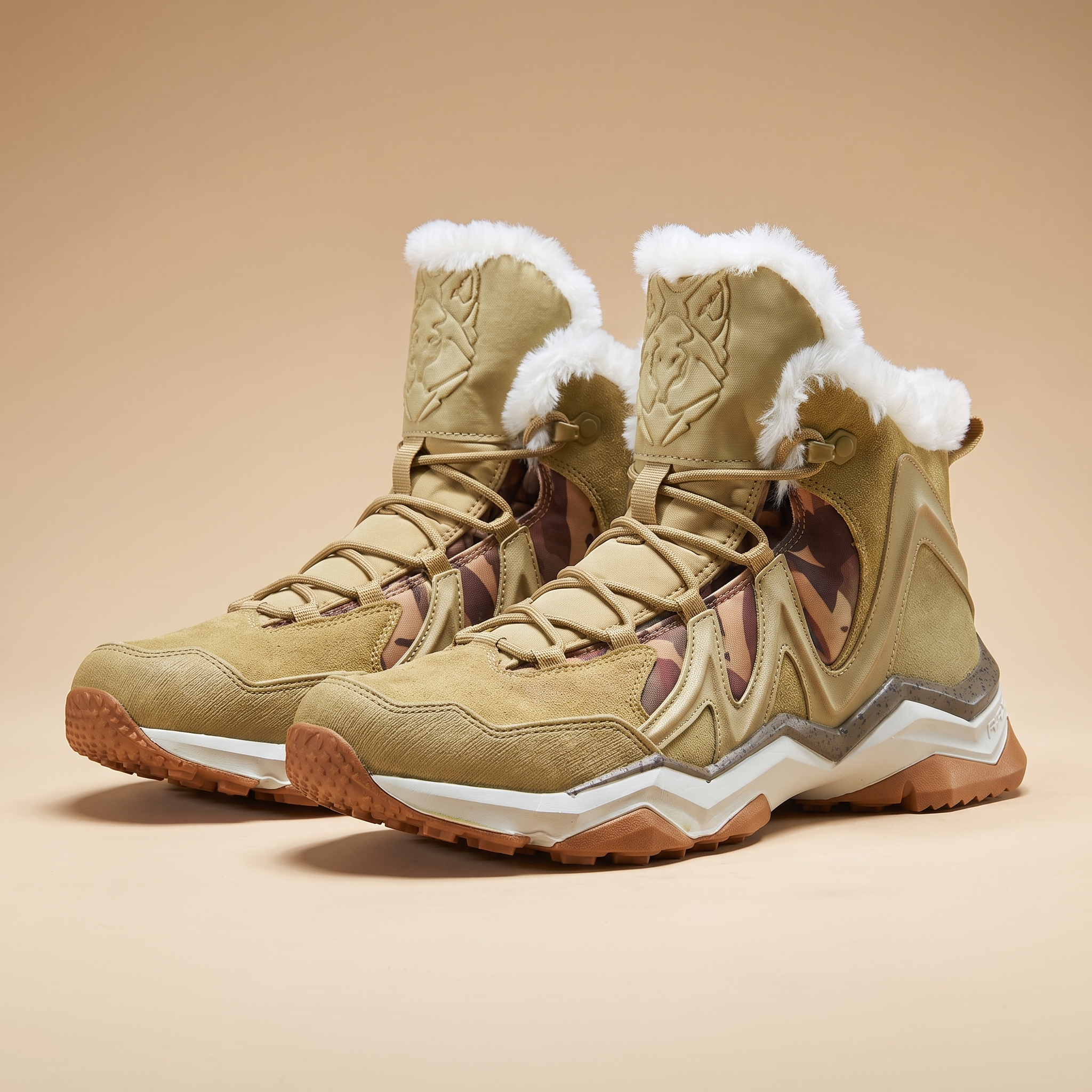Glacier Waterproof Fur-Lined Winter Boots in Khaki