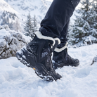 Glacier Waterproof Fur-Lined Winter Boots worn in deep snow