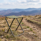 Featherstool ultralight folding stool on a trail overlook
